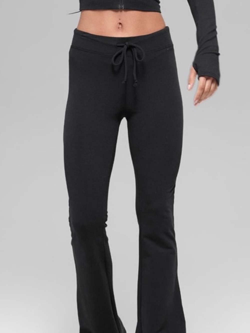 Alo Sway Bootcut Sweatpant - Black - XXS - hemmed to 28”